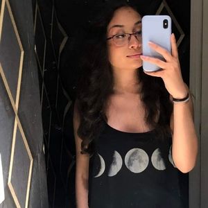 XL Black Bluenotes Crop Top (Moon Phases)